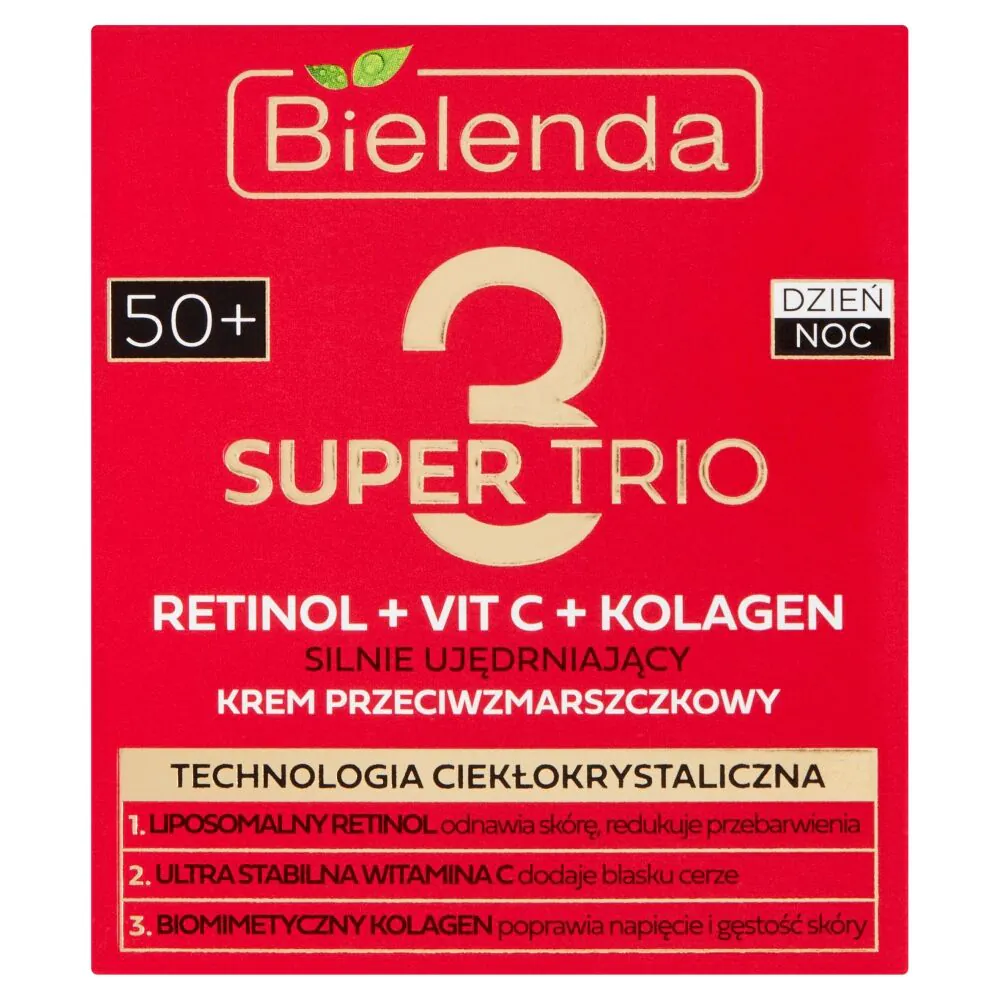 Bielenda Super Trio (Retinol + Vitamine C + Collageen) Anti-rimpelcrème 50+ dag/nacht