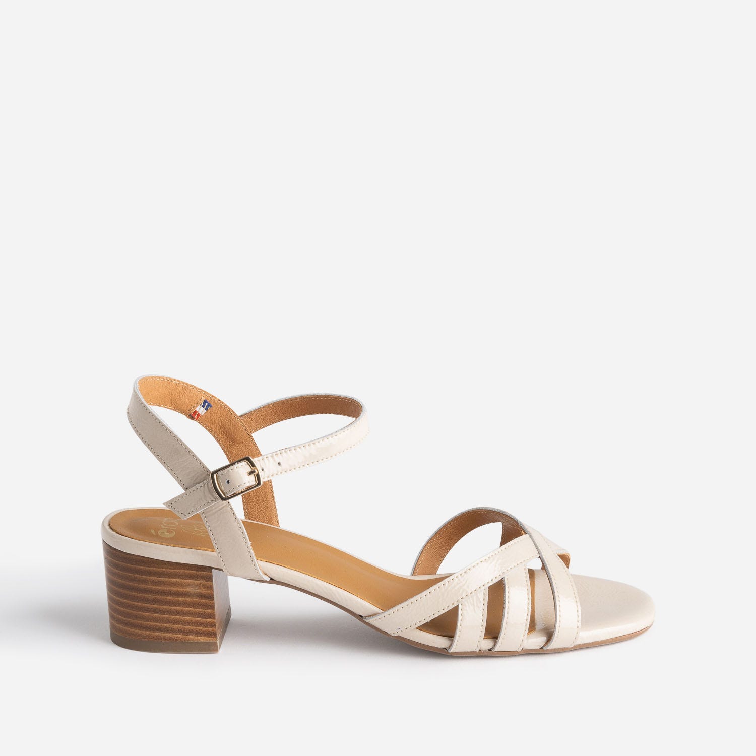 Sandale ERAM FLEX beige clair en cuir verni