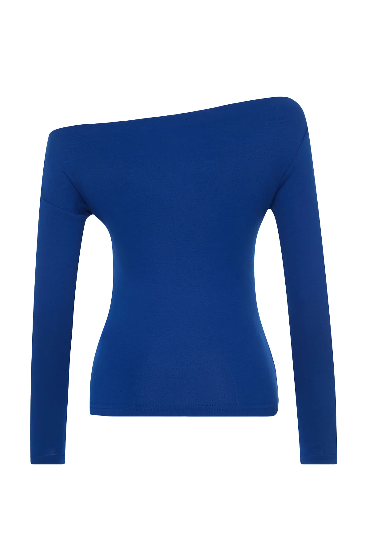 Trendyol Collection  Hellblaue, hochwertige, weiche Strickbluse mit U-Boot-Ausschnitt und taillierter Passform TWOAW24BZ00227