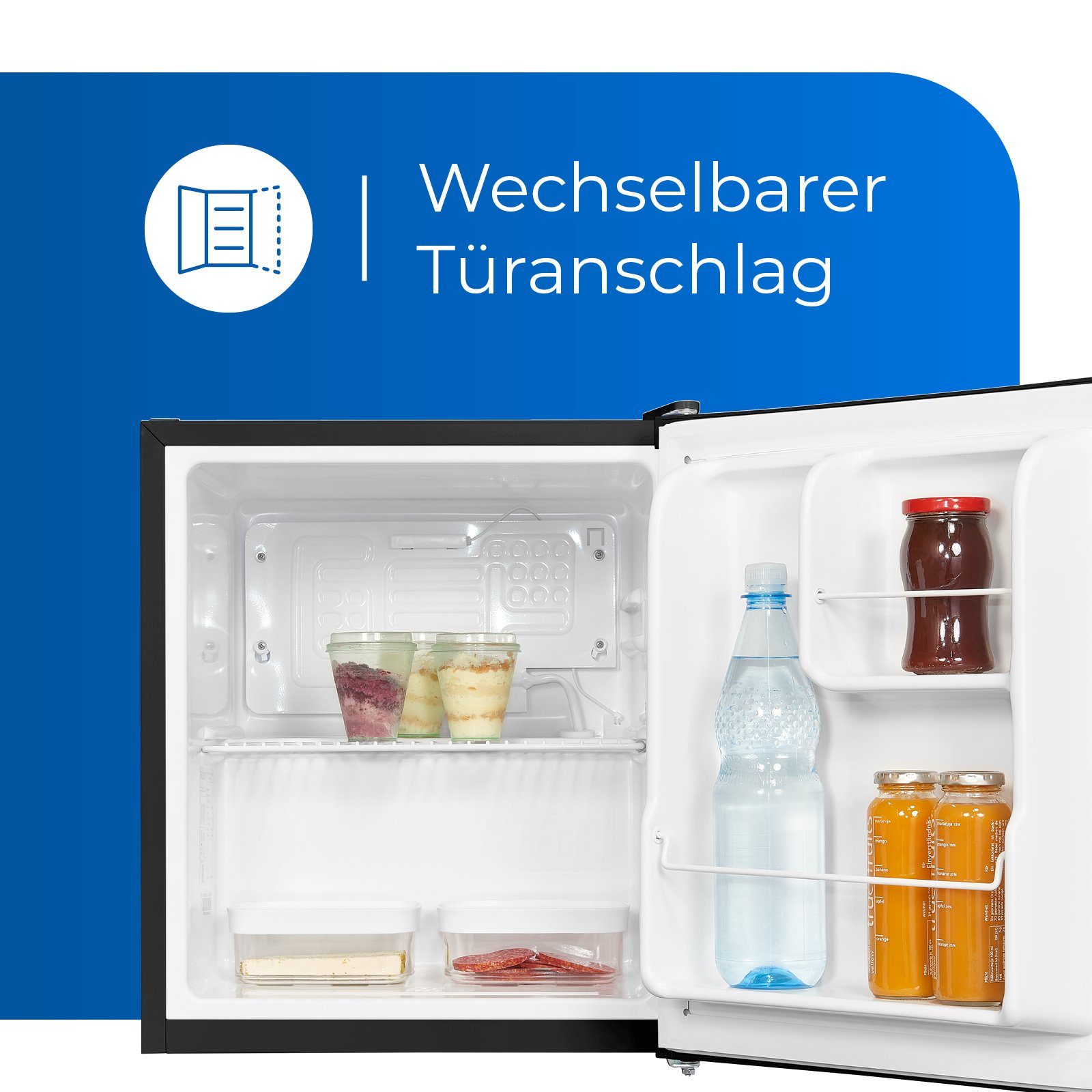 exquisit Table Top Kühlschrank KB05-V-040E, kompakter Mini-Kühlschrank in verschiedenen Farben