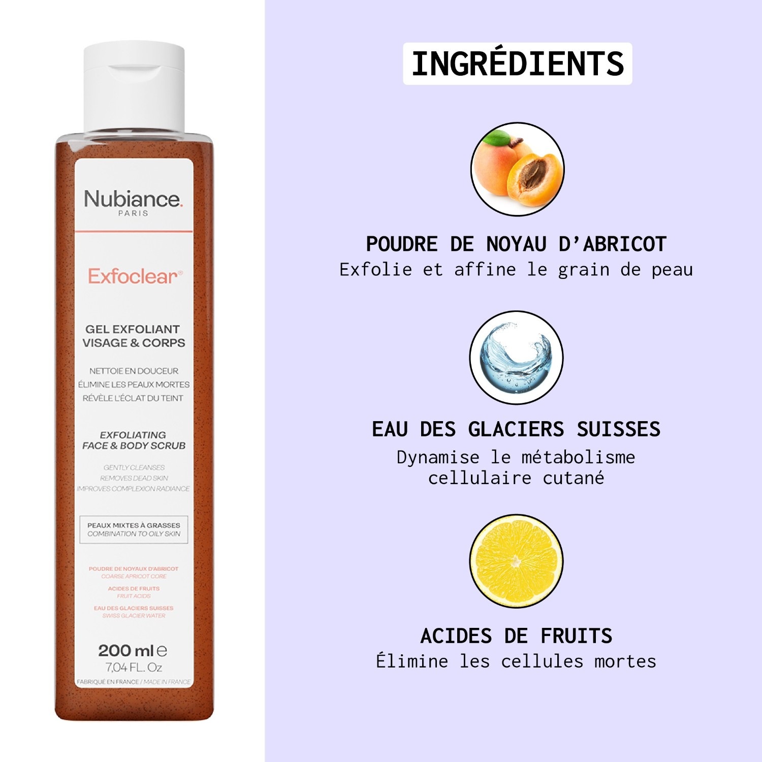 Nubiance Exfoclear® - gélový exfoliant na tvár a telo
