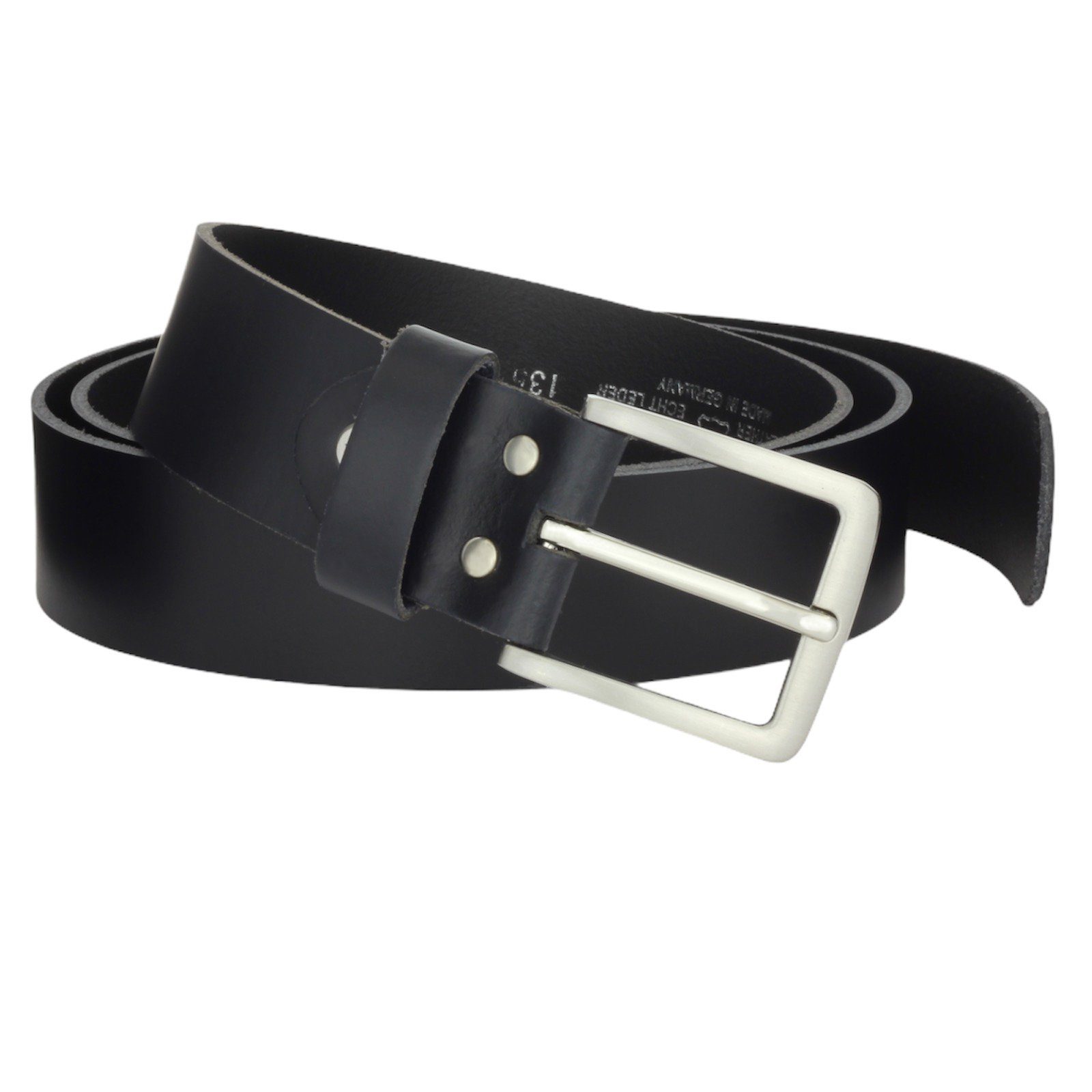 Manza Ledergürtel Gürtel Ledergürtel 4cm breit Echt Leder Jeansgürtel Unisex Rindleder, 4cm breit, Kürzbar, Handmade, Made in Germany, Lederriemen aus einem Stück! Kein verklebtes oder vernähtes Leder