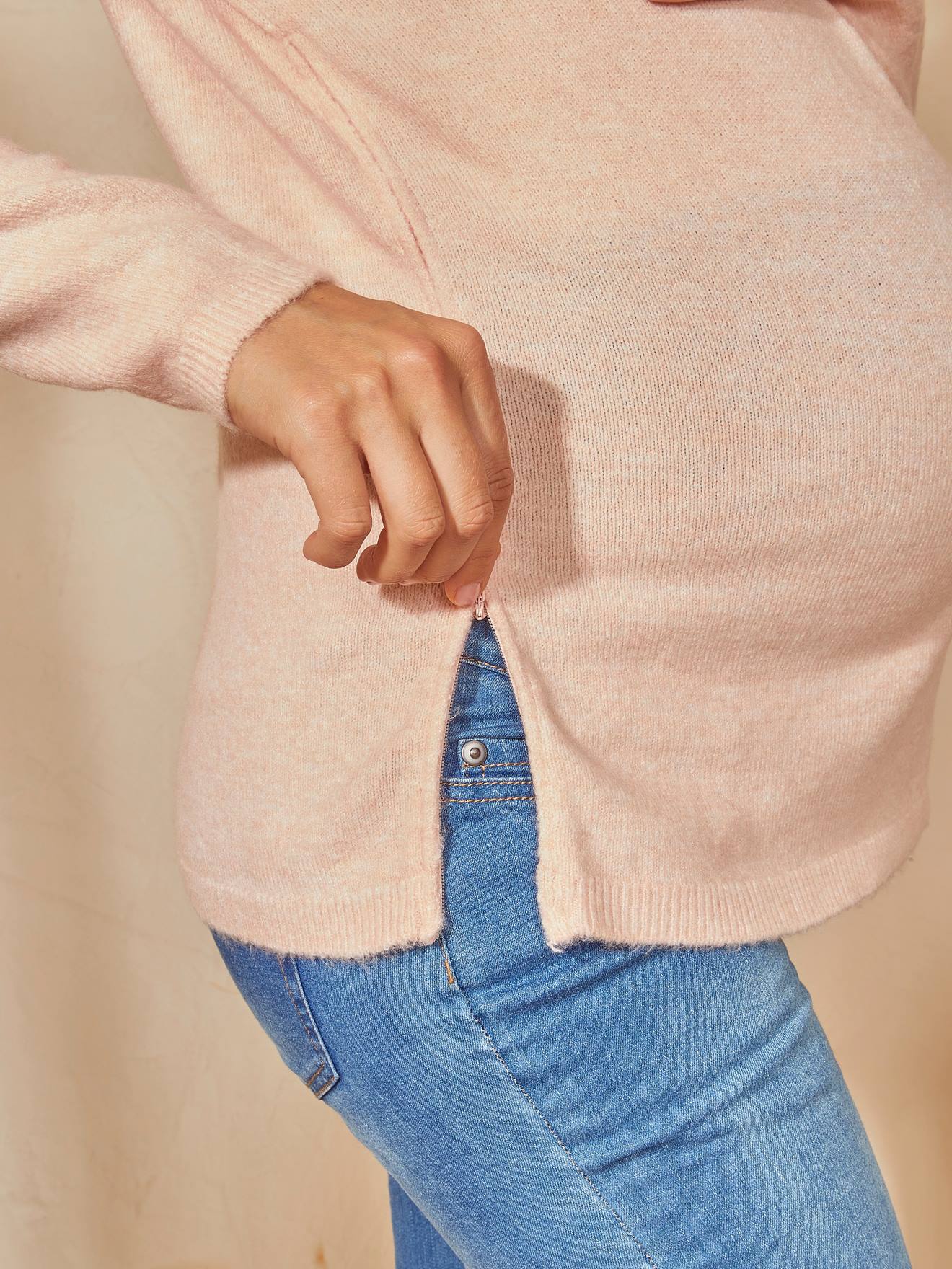 Pull devant/dos grossesse et allaitement gris
