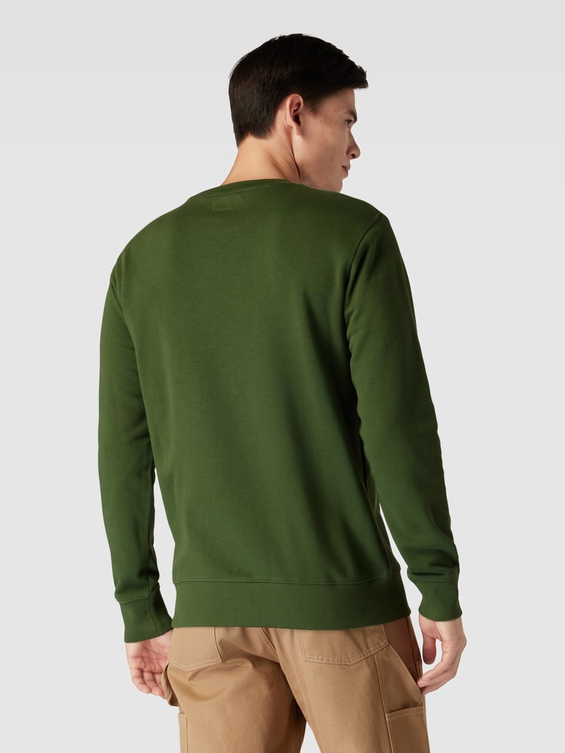 Sweatshirt mit Label-Print in apfelgrün