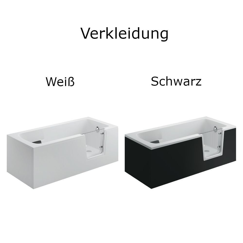 Dusche-24 Badewanne Badewanne mit Tür 140x70, 150x75, 160x75, 170x75 und 180x80 cm PAVO