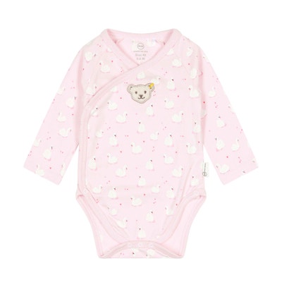 Wickelbody langarm, rosa für Mädchen