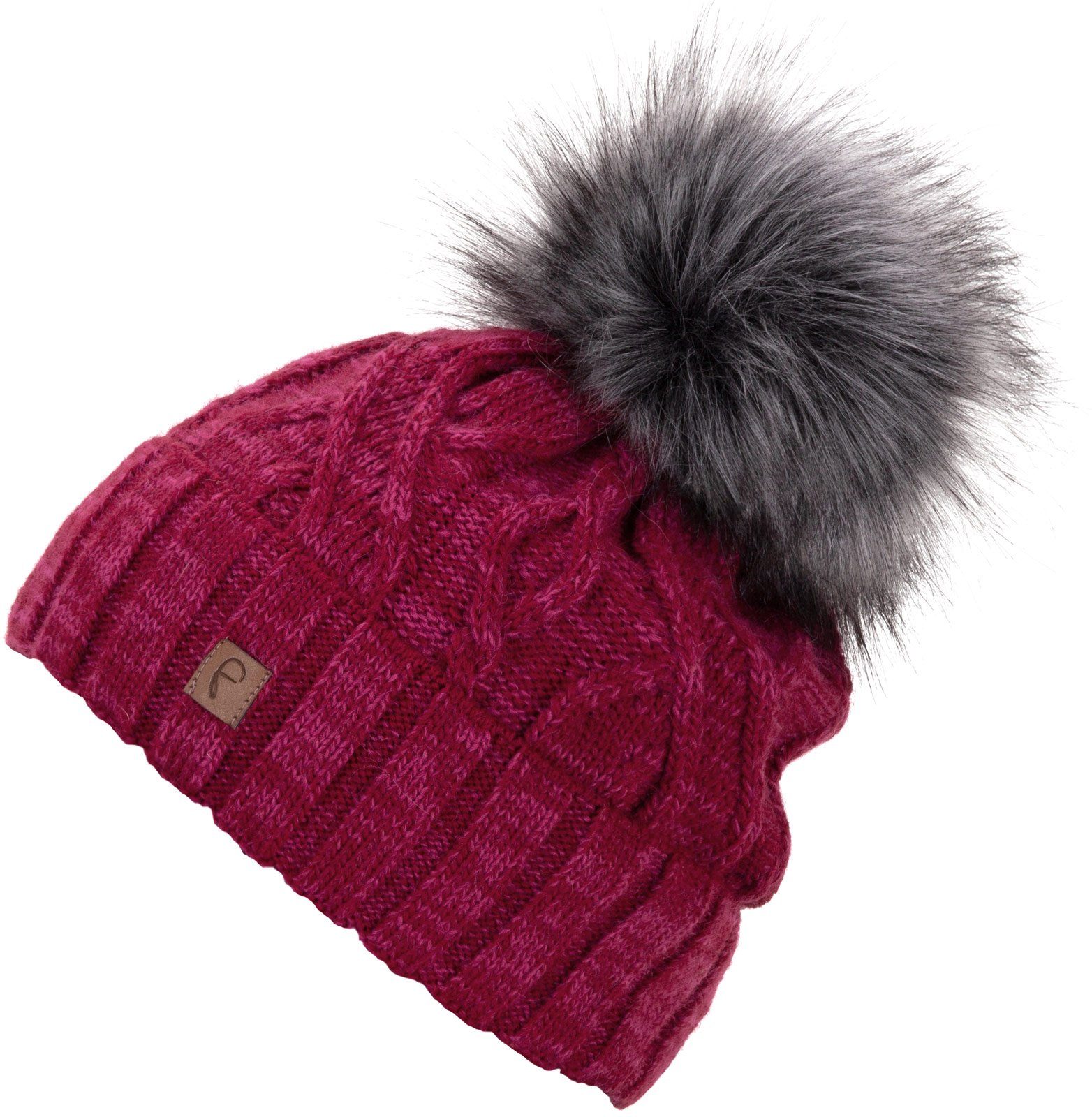 Faera Bommelmütze Gefütterte Wintermütze Damen Herren Winter Beanie Haube Strickmütze