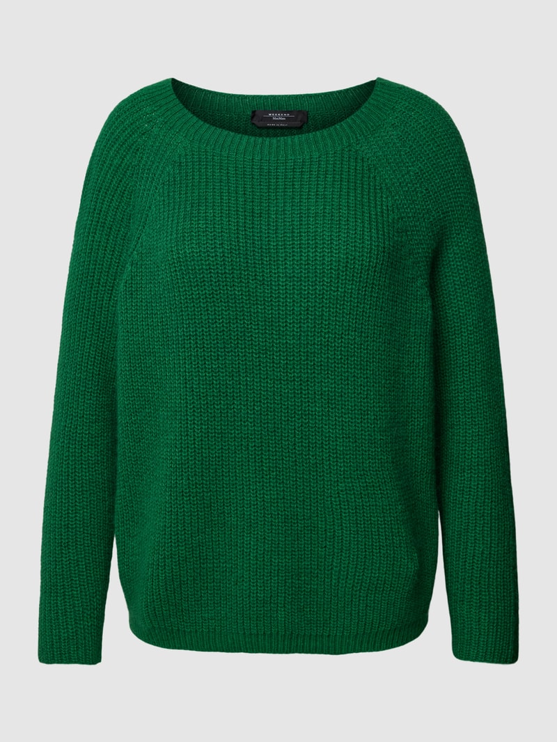 Strickpullover mit Rundhalsausschnitt Modell 'XENO' in grün