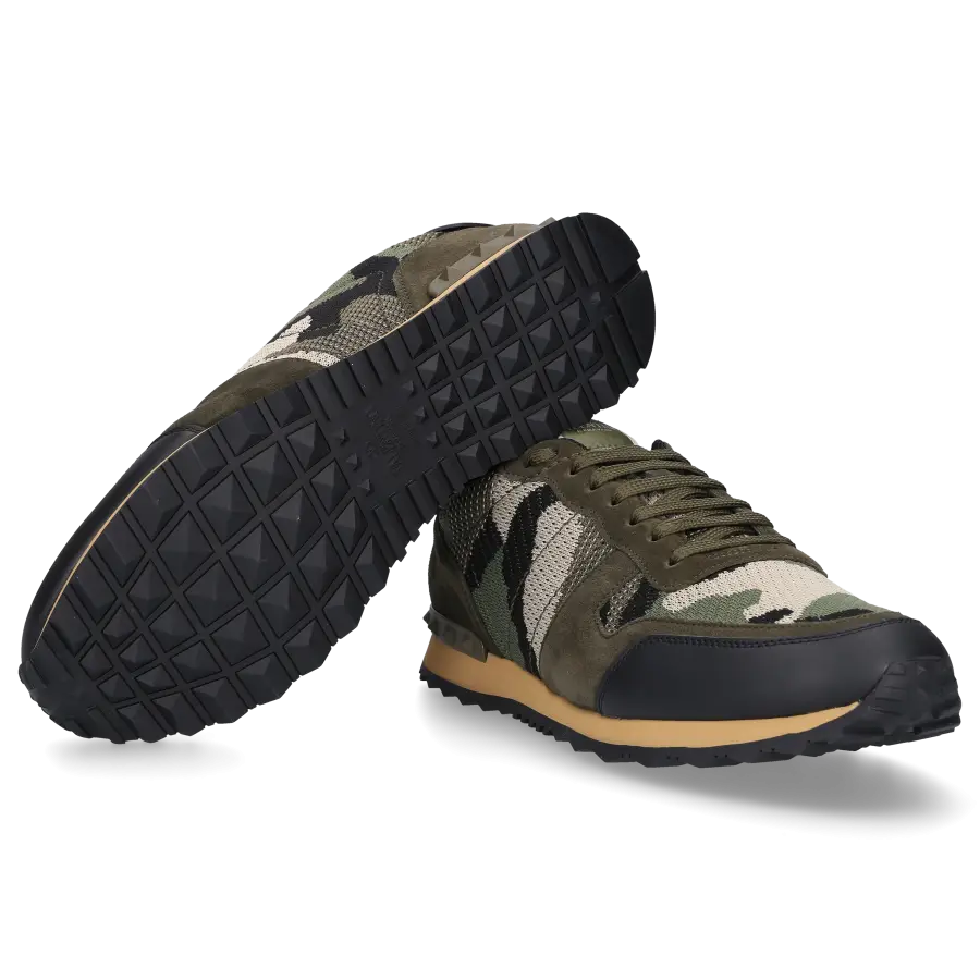 Valentino Garavani - Sneaker low ROCKRUNNER Veloursleder - grün