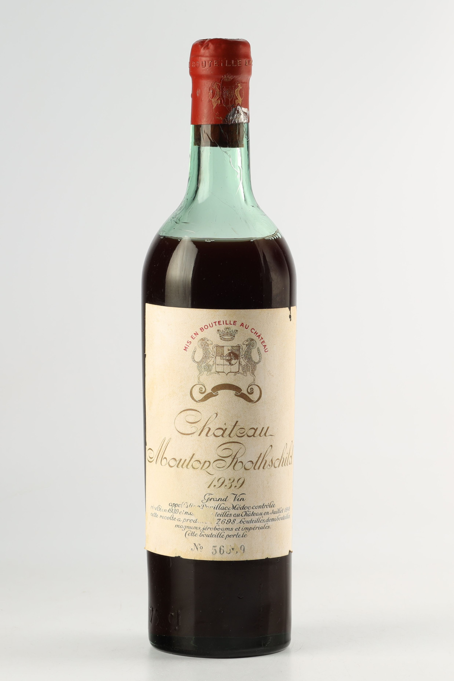 Vin 1939 CHÂTEAU MOUTON ROTHSCHILD 1939, Pauillac. Vin ancien - SoDivin