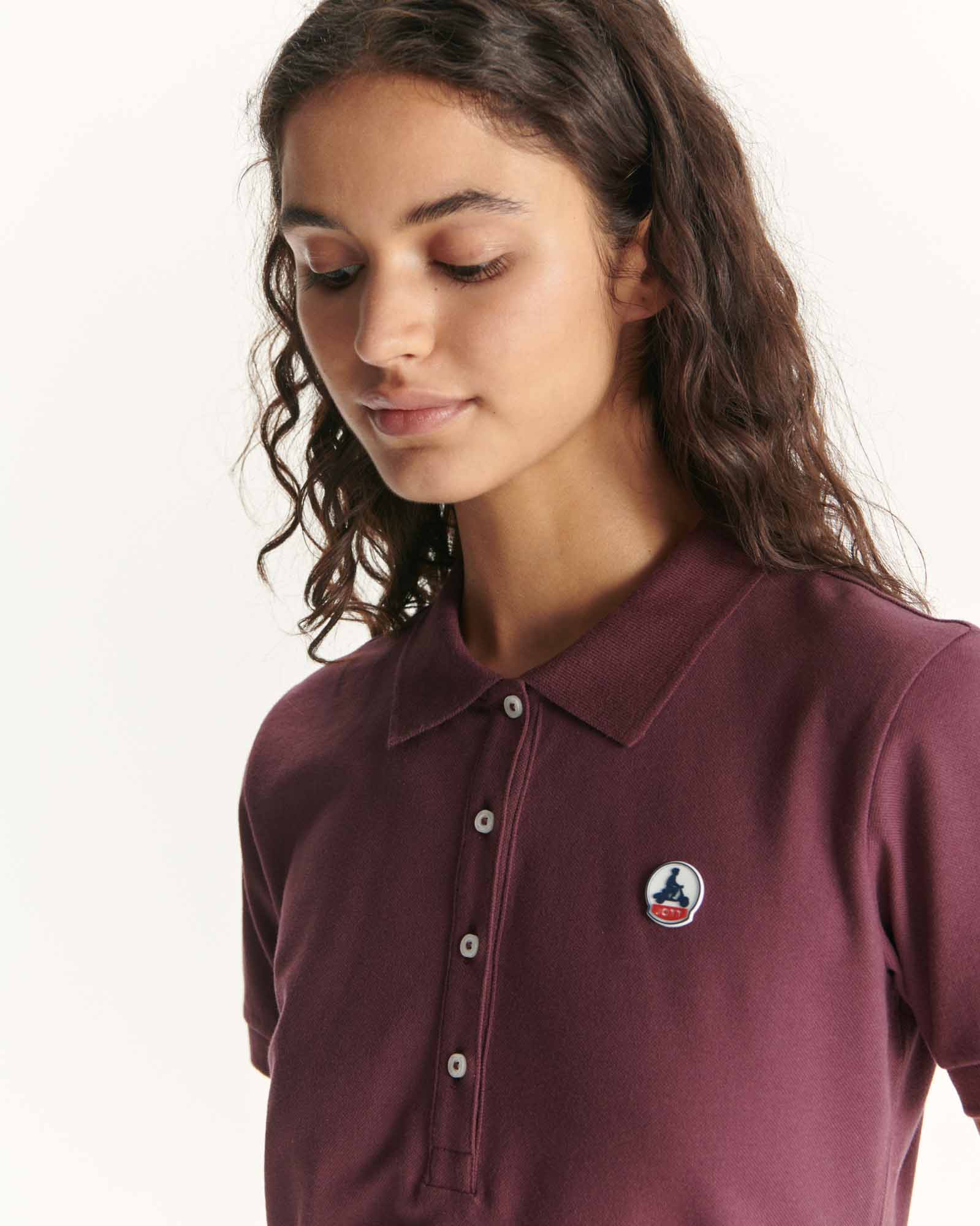 Polo en coton biologique Aubergine Franca