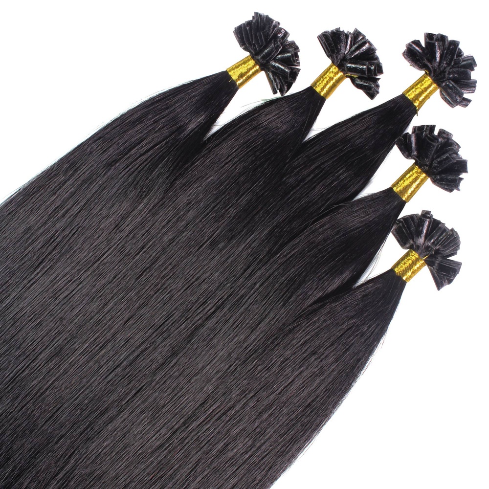hair2heart Extensions à chaud Premium cheveux naturels #1 noirs 0.5g extensions