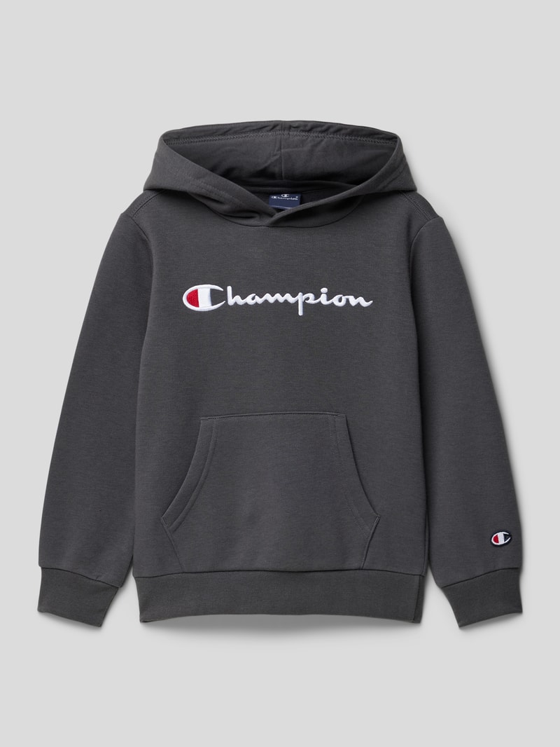 Hoodie mit Label-Stitching in graphit