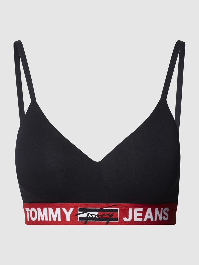 Bralette mit elastischem Logo-Bund in marineblau
