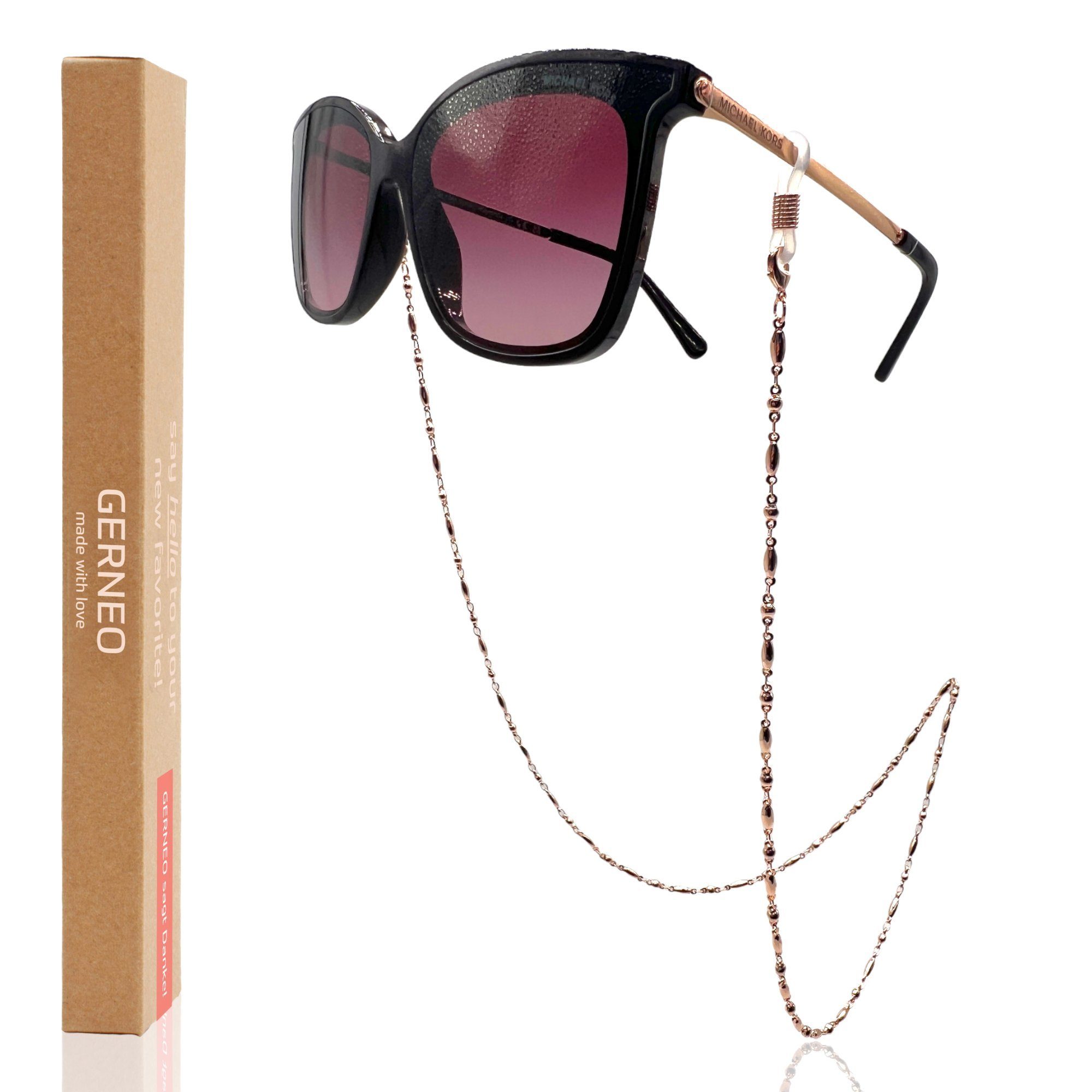 GERNEO Brillenkette GERNEO® – Menorca – korrosionsbeständige Brillenkette & Maskenhalter, vergoldet oder versilbert – einzigartig hochwertige Brillenkette
