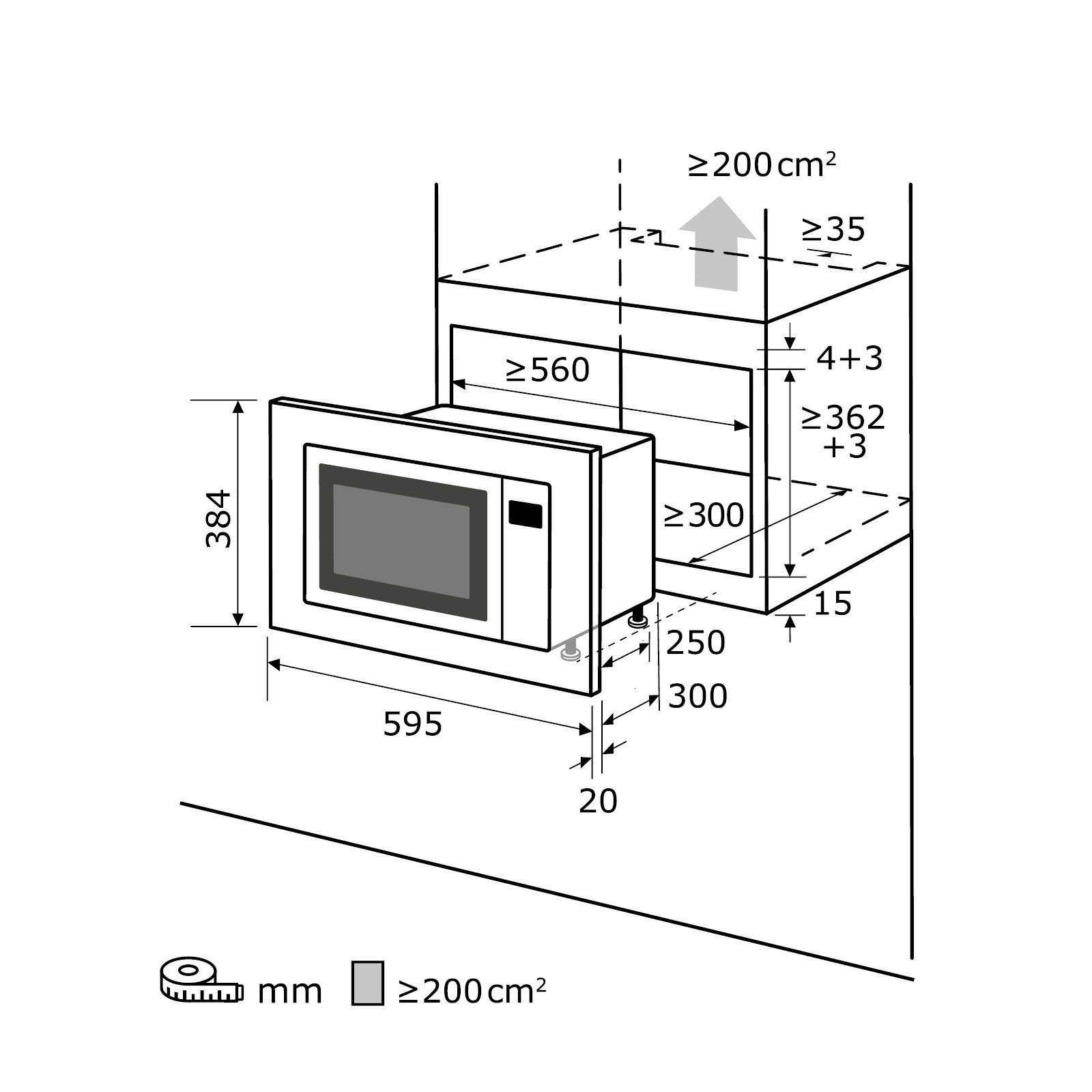 exquisit Einbau-Mikrowelle EMW 19-7, Kombifunktionen, Grill, 20,00 l, einbaufähig mit praktischen Automatikprogrammen