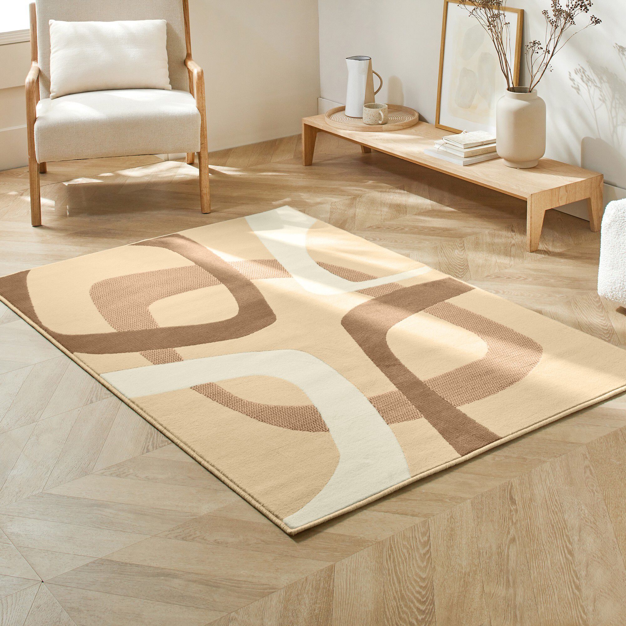 Tapis rectangulaire motif rétro
