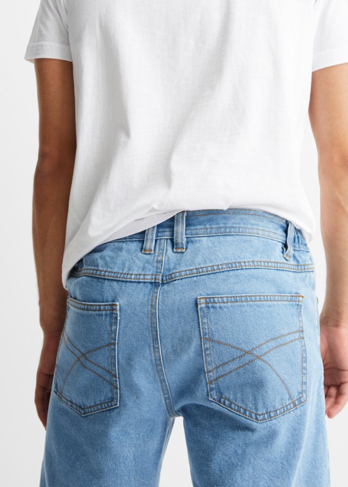 Jeans-Bermuda mit seitlichem Dehnbund, Classic Fit