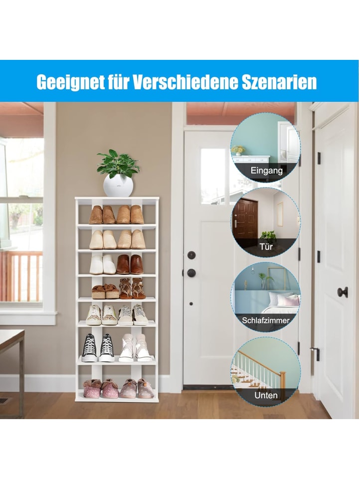COSTWAY 8 stufig Schuhständer in Weiß günstig kaufen onesize