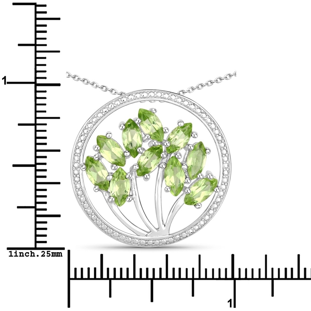 Rafaela Donata Chaîne Tree of Life Argent sterling Vert en Argent Bijoux