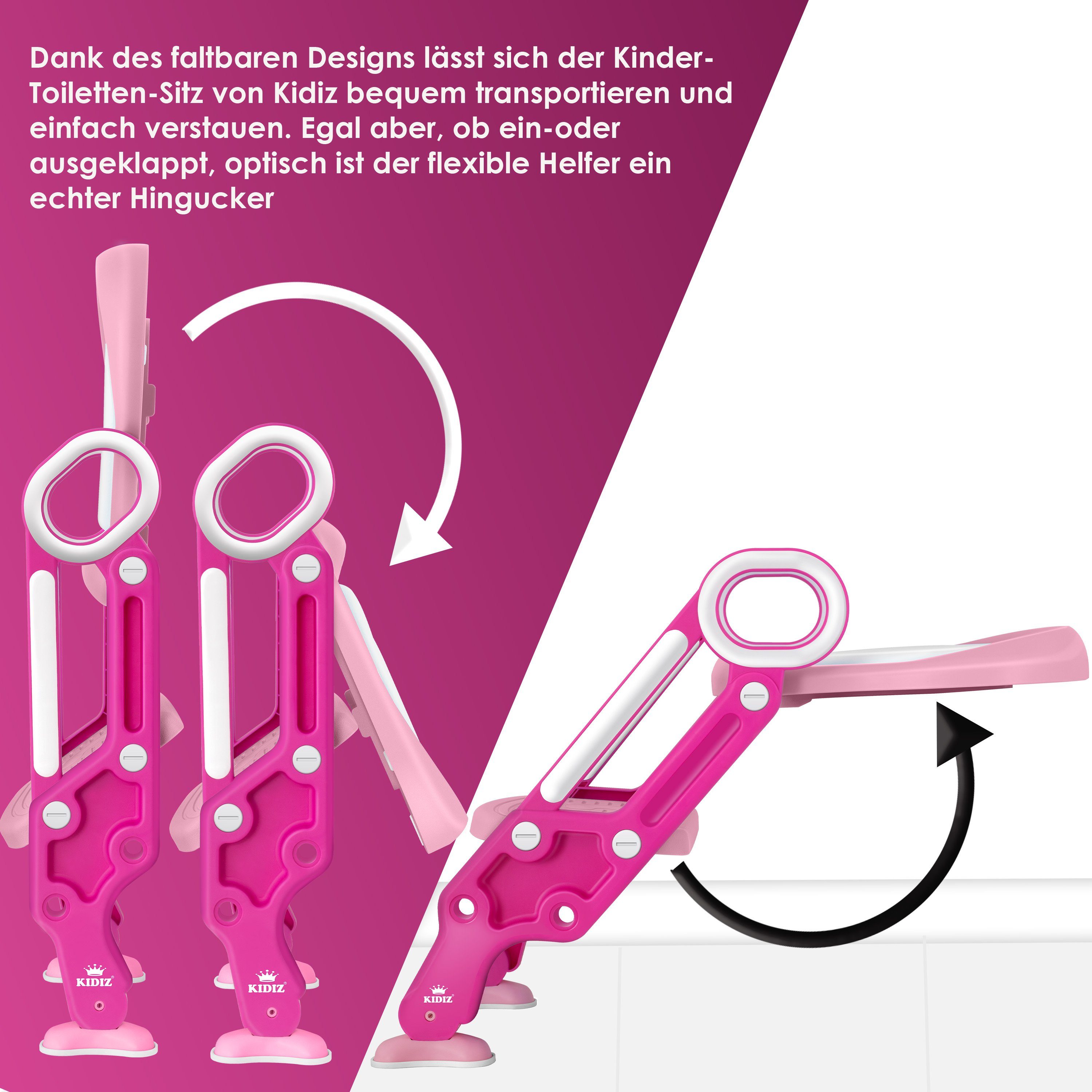 KIDIZ Kinder-WC-Sitz, Kinder Toilettensitz Toilettentrainer mit Treppe und Griffe