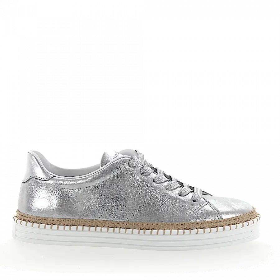 Hogan - Sneaker R260 Leder metallic silber finished Bast - silber