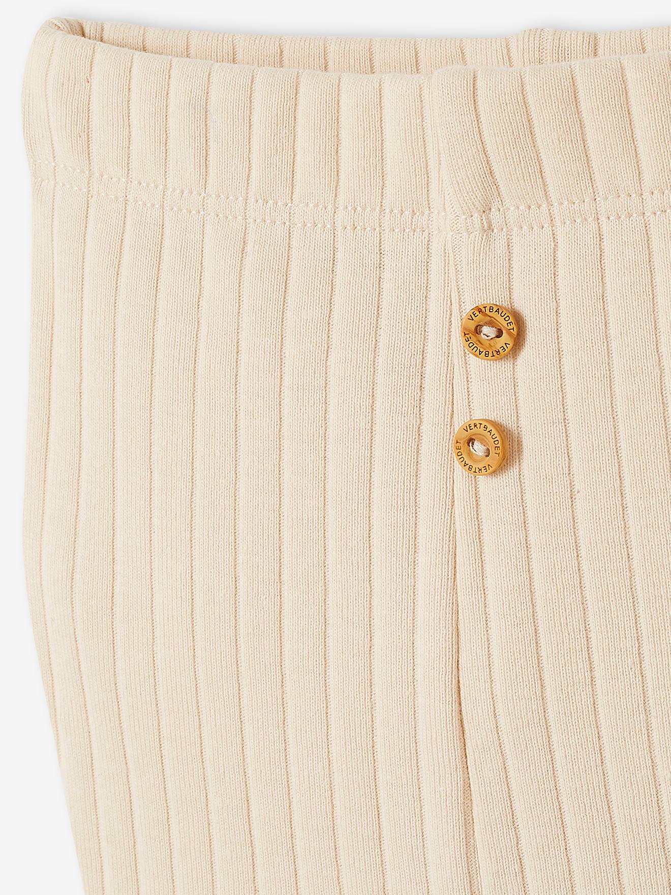 Ensemble en maille côtelée T-shirt et pantalon bébé sable