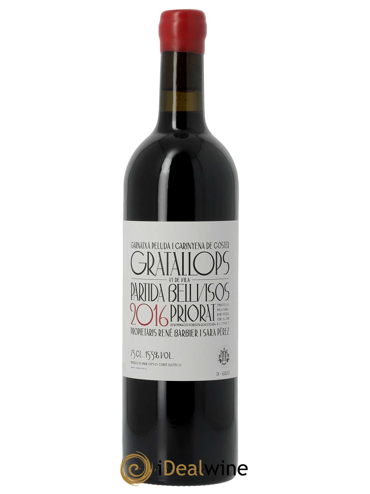 Priorat DOCa Partida Bellvisos Gratallops Sara Perez & Rene Barbier  2016 - Lot de 1 Bouteille