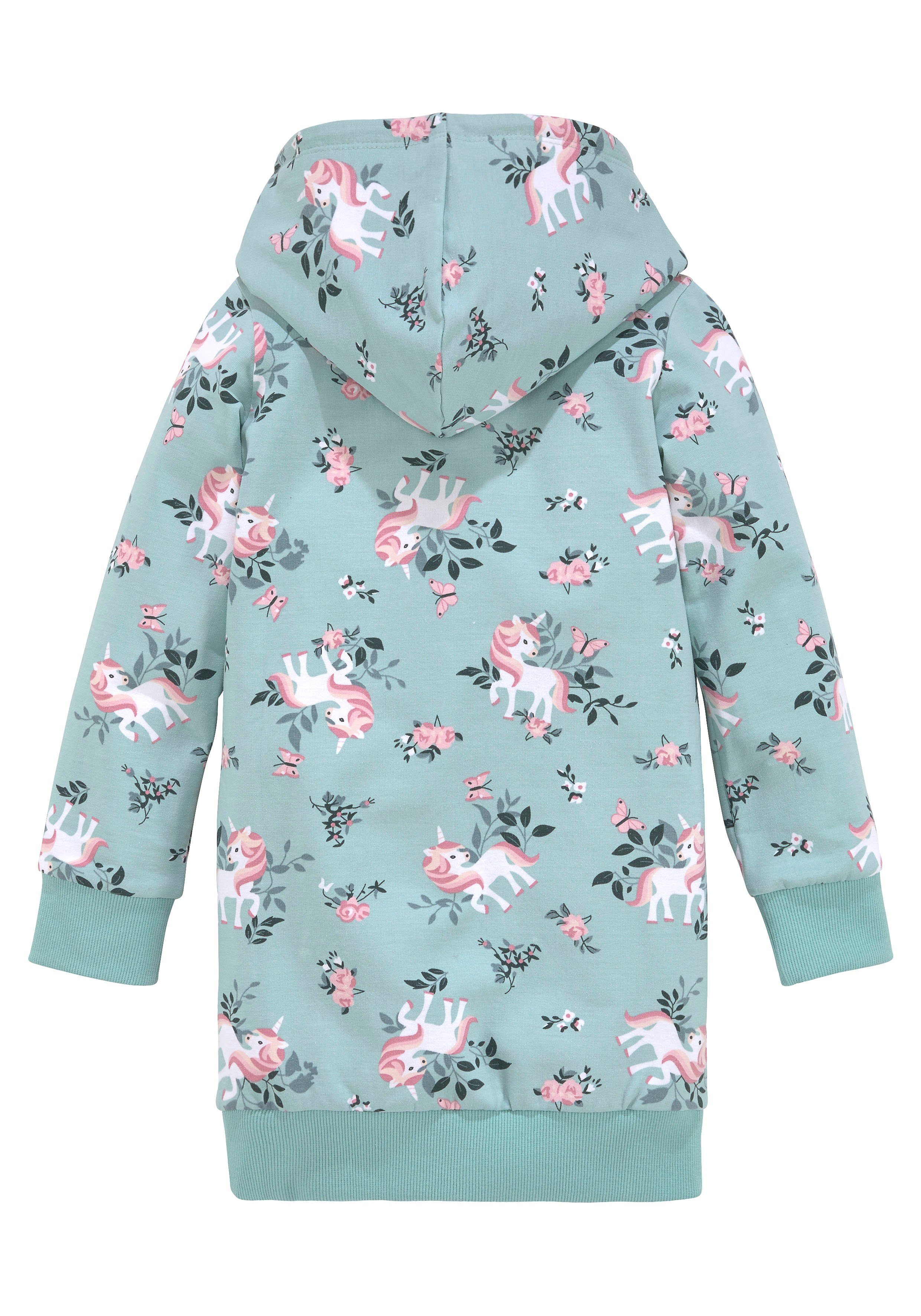 KIDSWORLD Sweatkleid Einhorn mit Kapuze