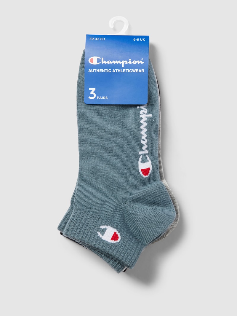 Socken mit Label-Print im 3er-Pack in mittelgrau meliert