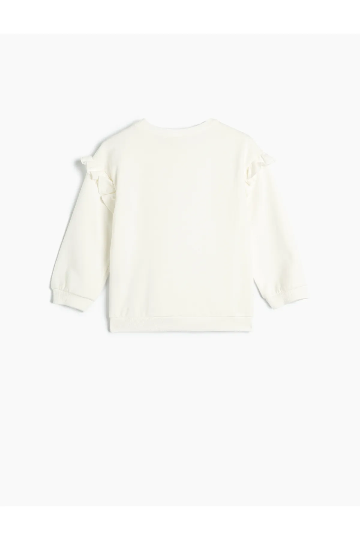 Koton  Sweatshirt aus roségoldener Baumwolle mit Schmetterlingsapplikation und Rüschendetail