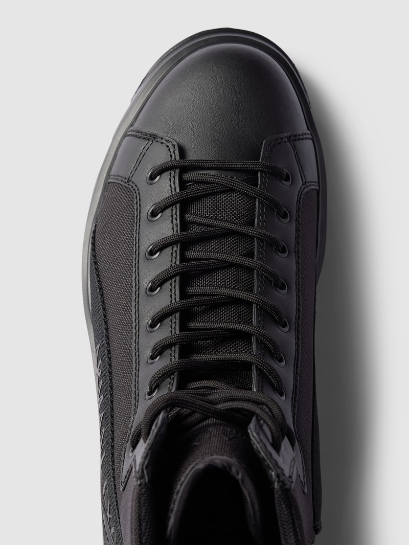 Boots mit Label-Schriftzug Modell 'CALF' in schwarz