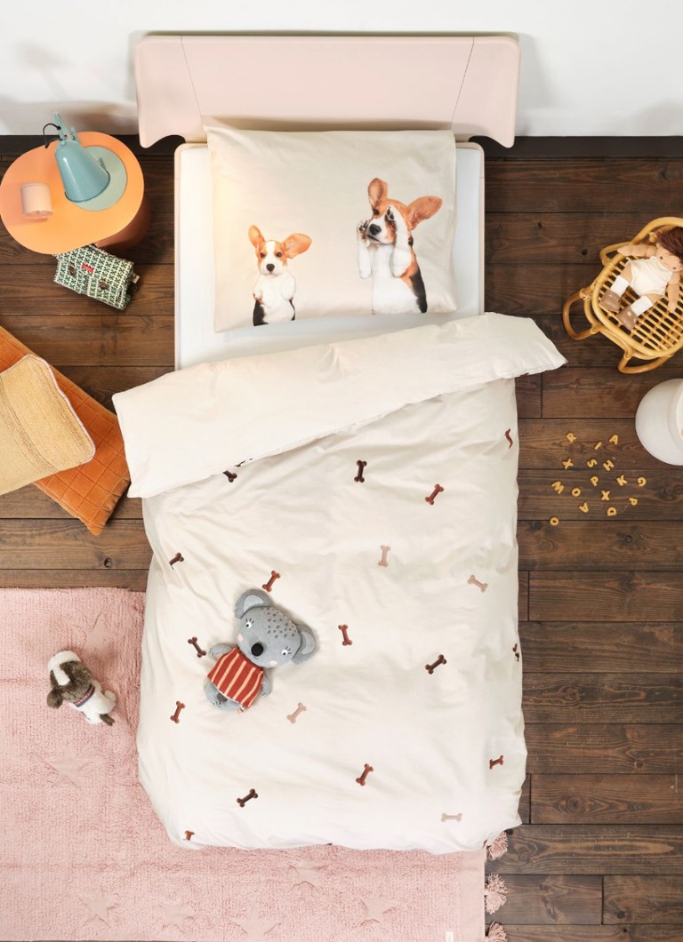Snurk Beagle Friends organic cotton duvet cover set 160 TC - includes pillowcase