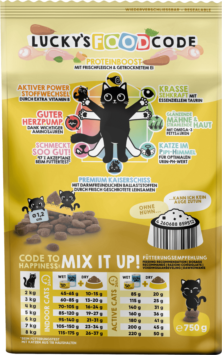 Trockenfutter Katze mit Geflügel & Huhn \du bist ein verrücktes Huhn\