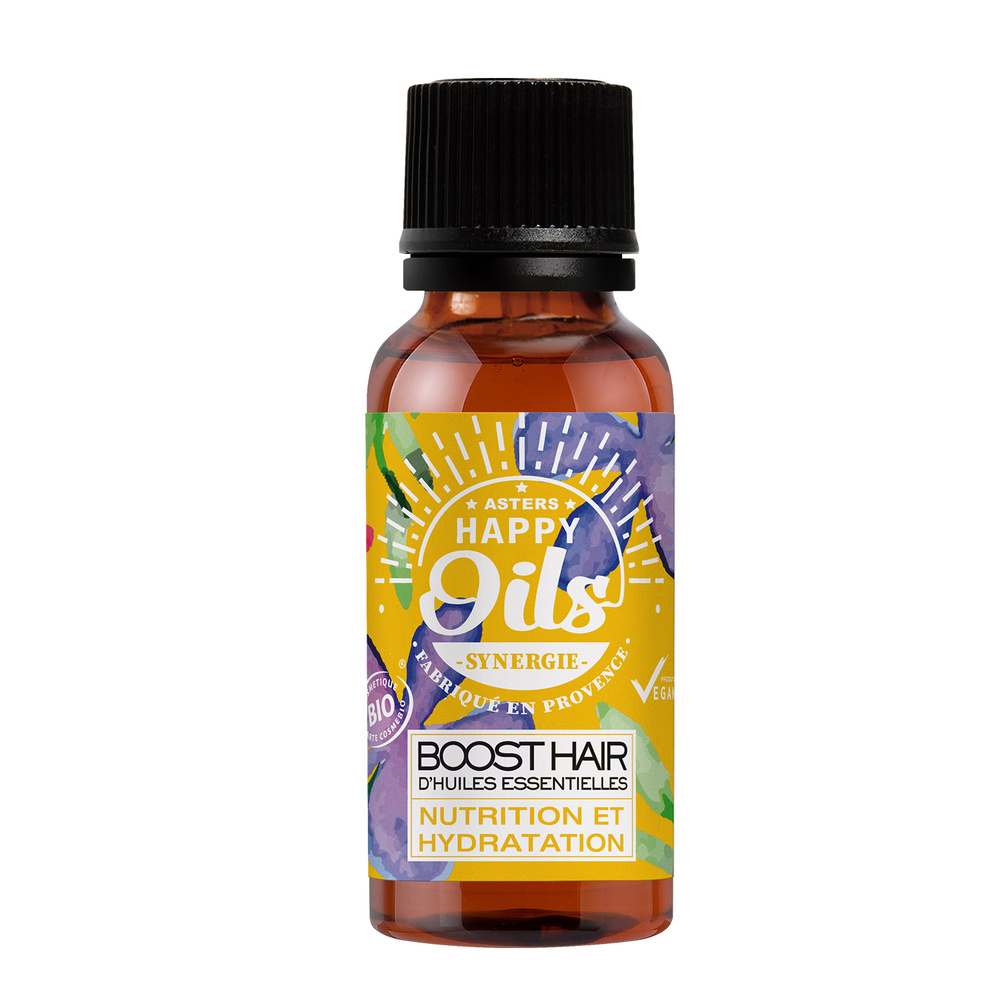 Happy Oils Boosthair nutrition et hydratation 15 ml Huiles essentielles