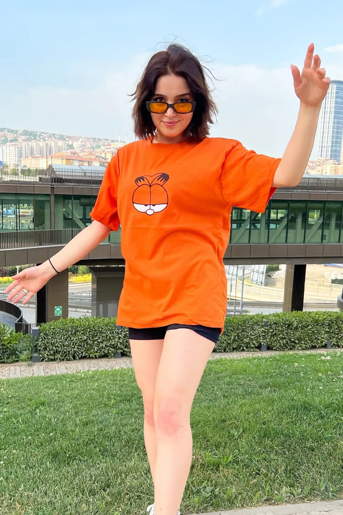 My Blog  Garfield bedrucktes orangefarbenes Oversize-Unisex-T-Shirt
