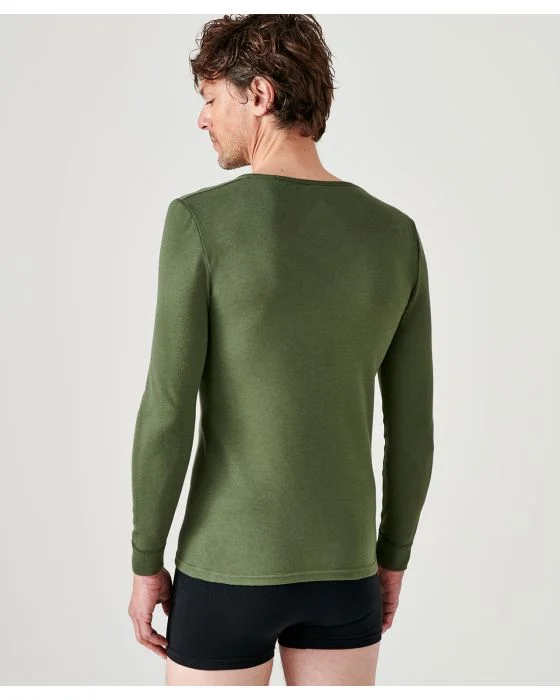 Tee-shirt col V, maille interlock Thermolactyl