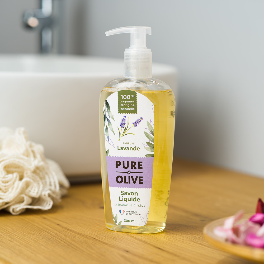 pure olive Savon liquide 100% olive parfum lavande Savon liquide