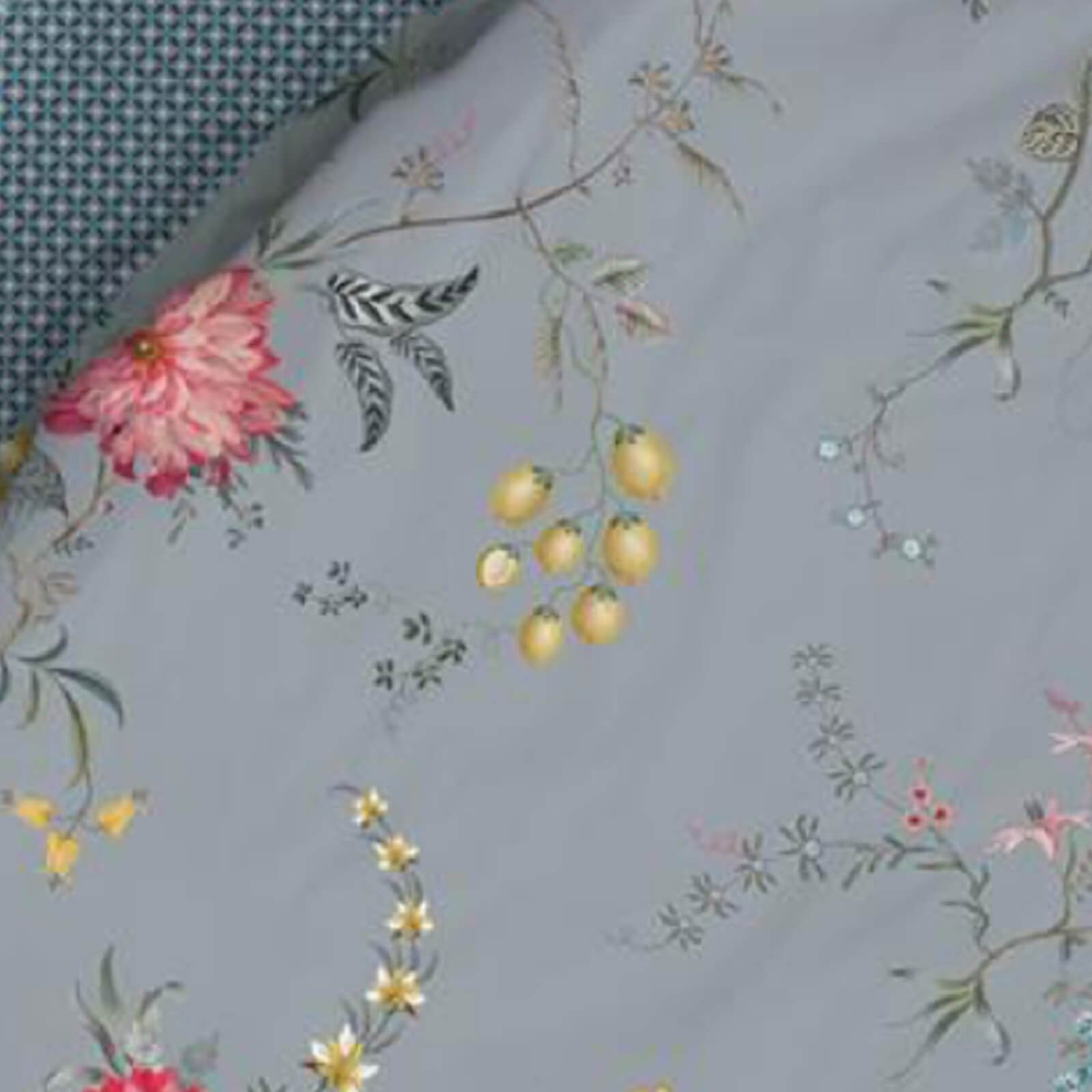 Bettwäsche Fleur Grandeur Blau, PiP Studio, Perkal, 2 teilig, Dahlien, Zweige, Muster