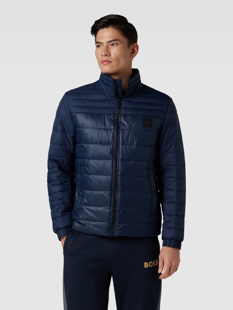Steppjacke mit Label-Patch Modell 'Oden' in blau