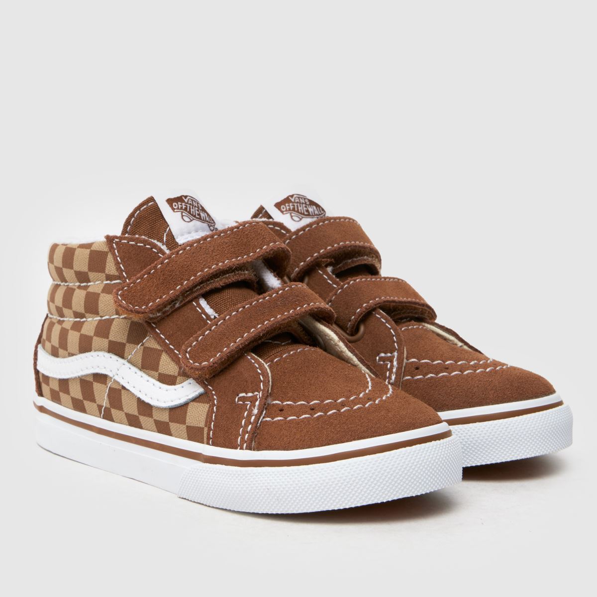 Vans bruna multifärgade sk8-mid reissue v pojkar småbarnsskor