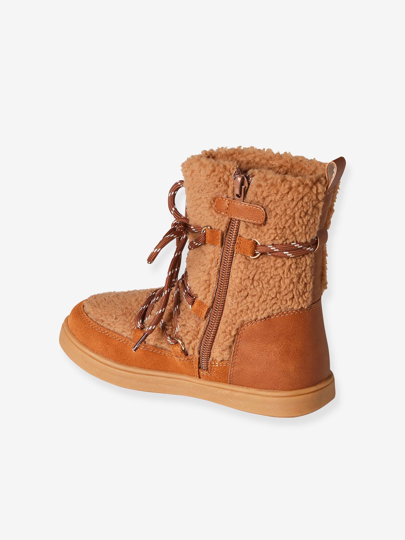 Vertbaudet Warme Mädchen High-Sneakers - braun