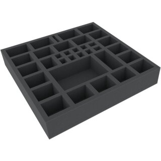 Feldherr 290 mm x 290 mm x 50 mm Schaumstoffeinlage für Brettspiele - 34 Fächer
