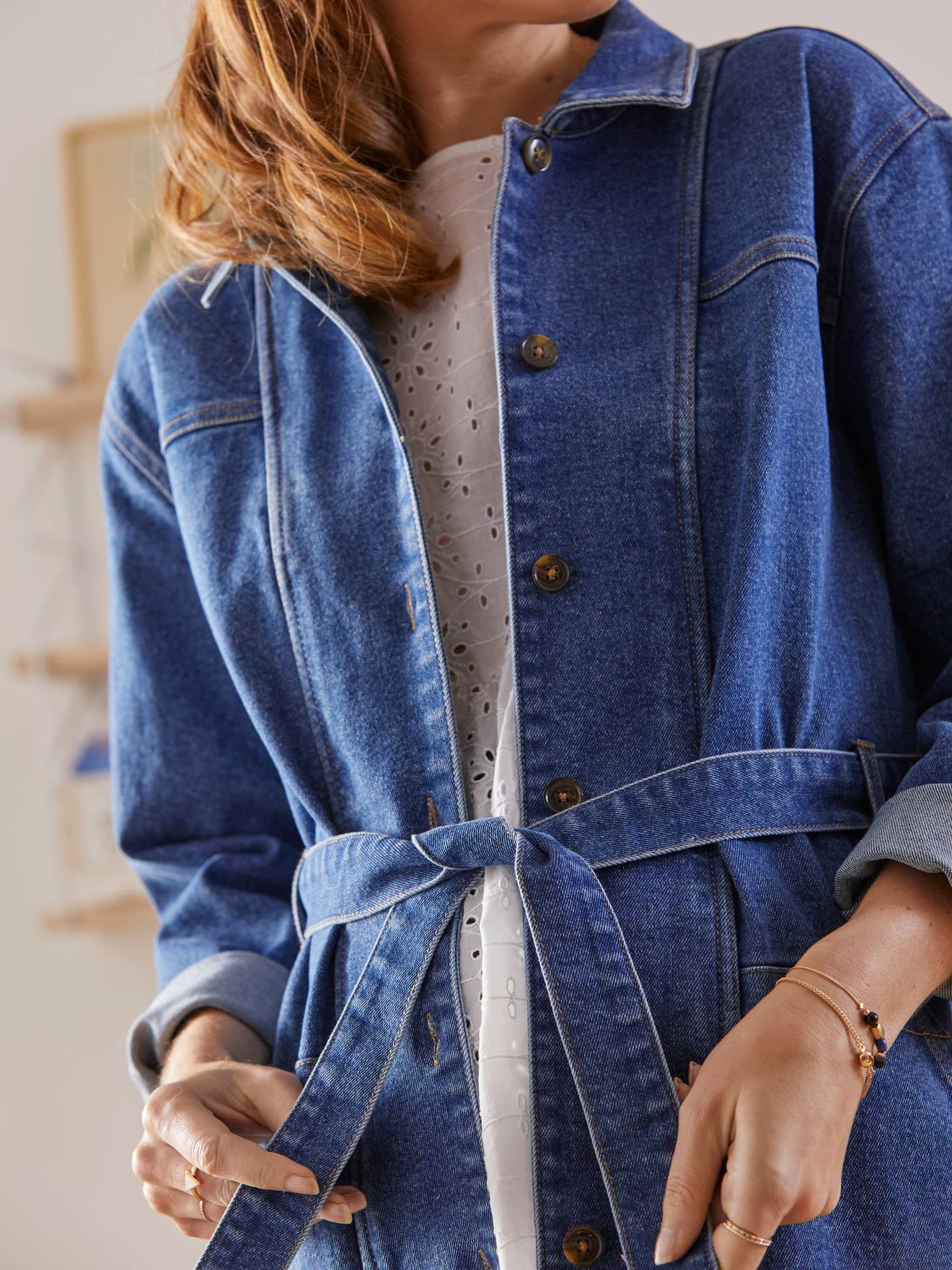 Veste en jean évolutive grossesse et post-grossesse denim