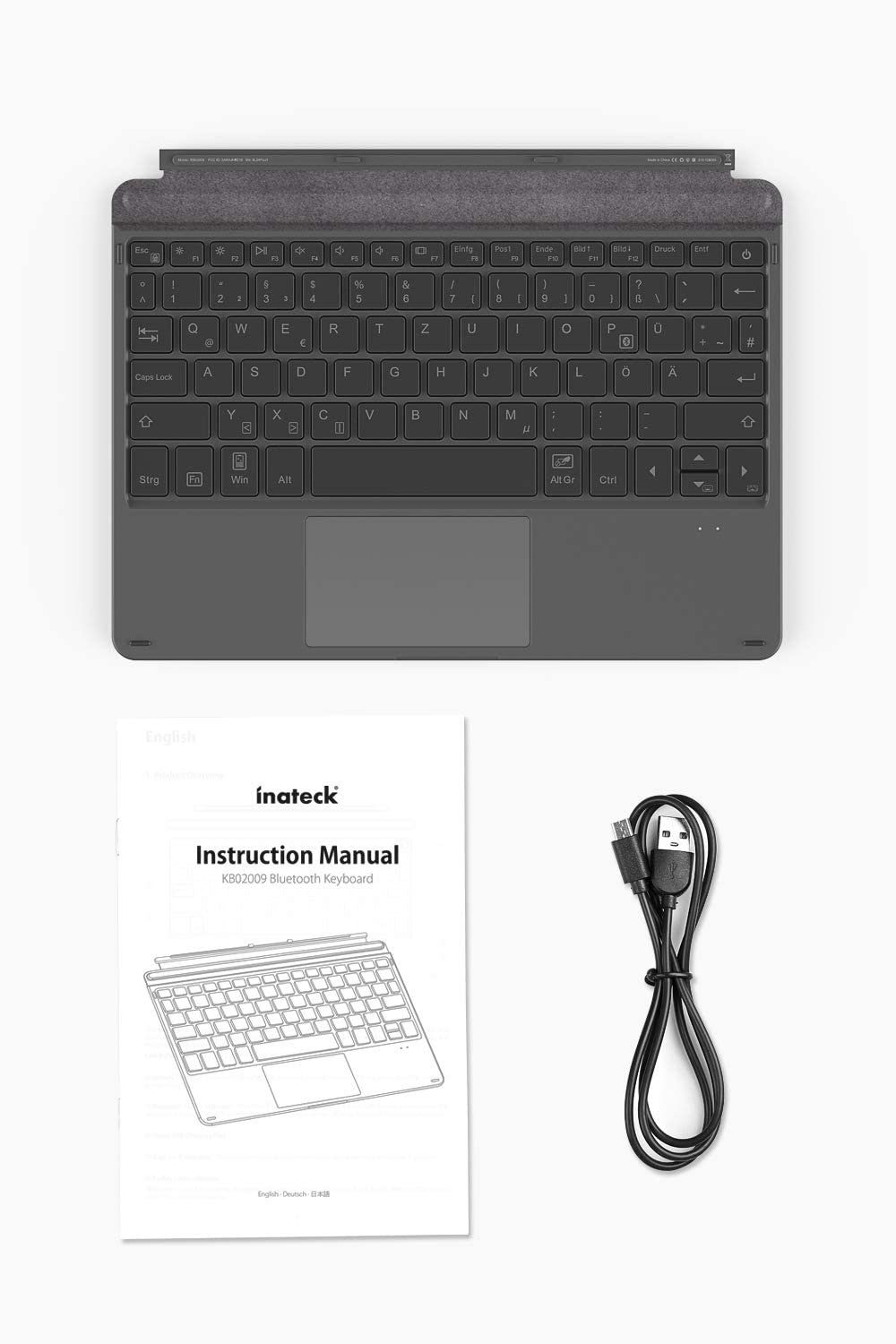 Inateck Tastatur für Surface Go 1&2&3 Generation Tablet-Tastatur