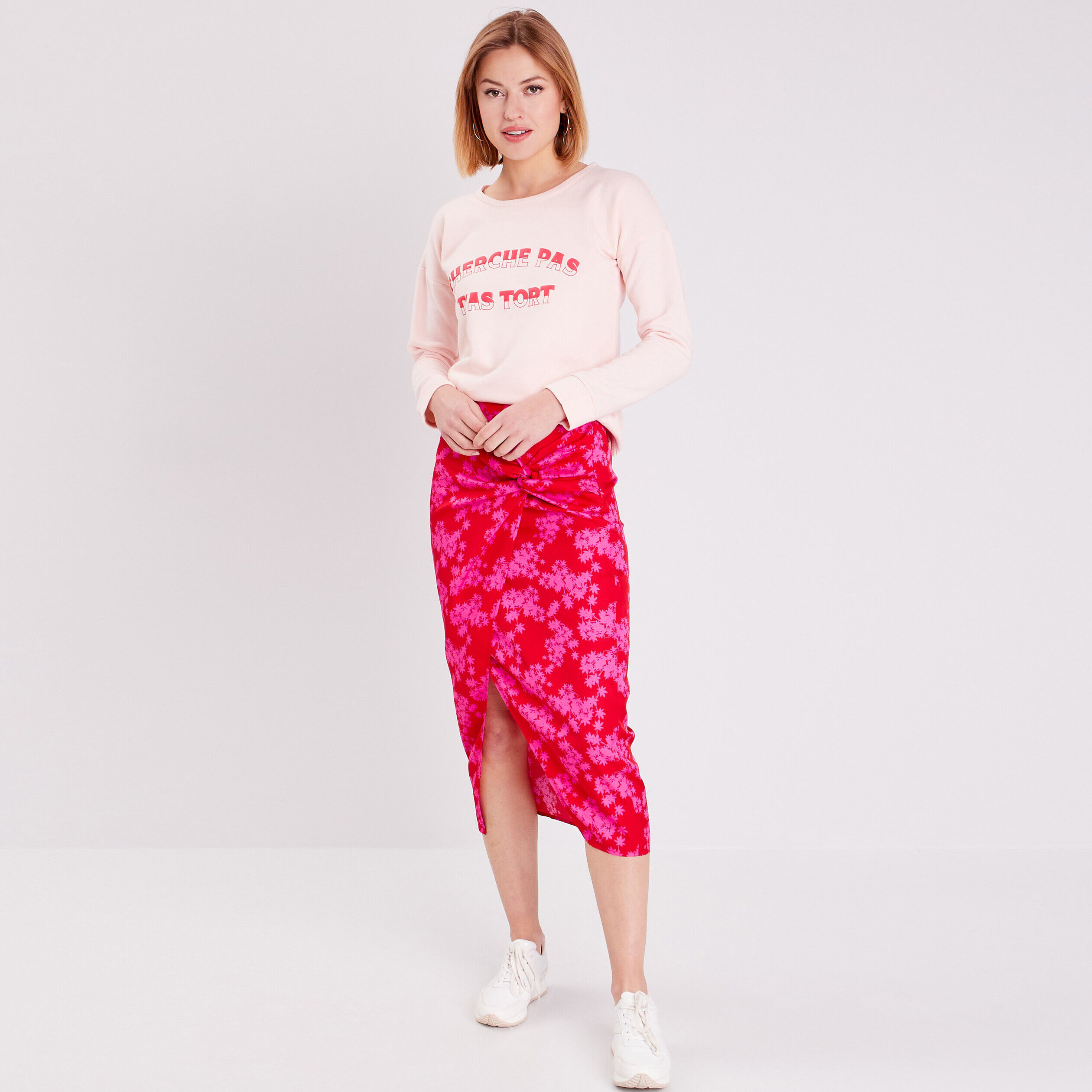 Sweat à manches longues rose clair femme | Cache Cache