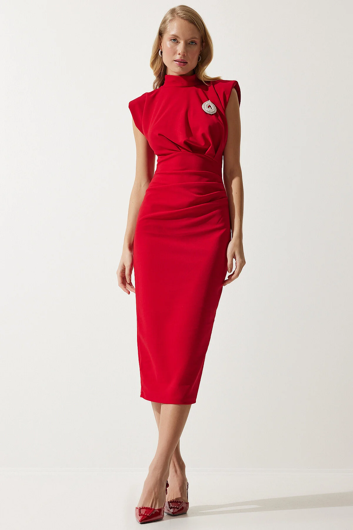 Happiness İstanbul  Kleid - Rot - A-Linie