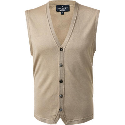 HACKETT, Strickweste, Merinowolle-Seide, taupe