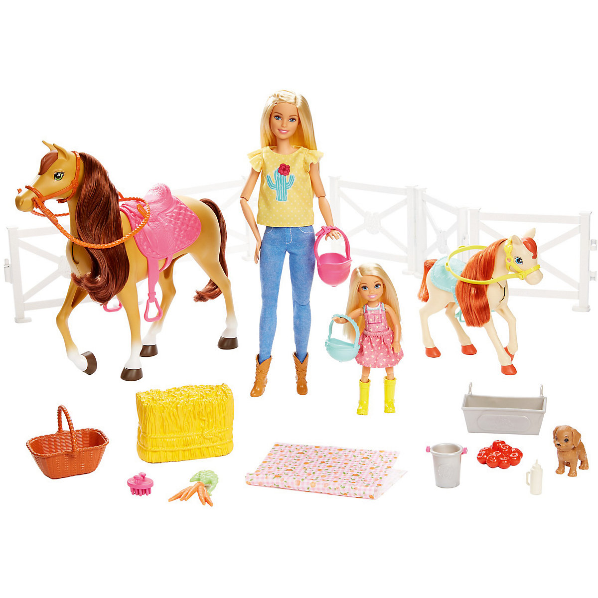 Barbie Reitspaß mit Barbie (blond), Chelsea, Pferd und Pony, Pferde Spielzeug