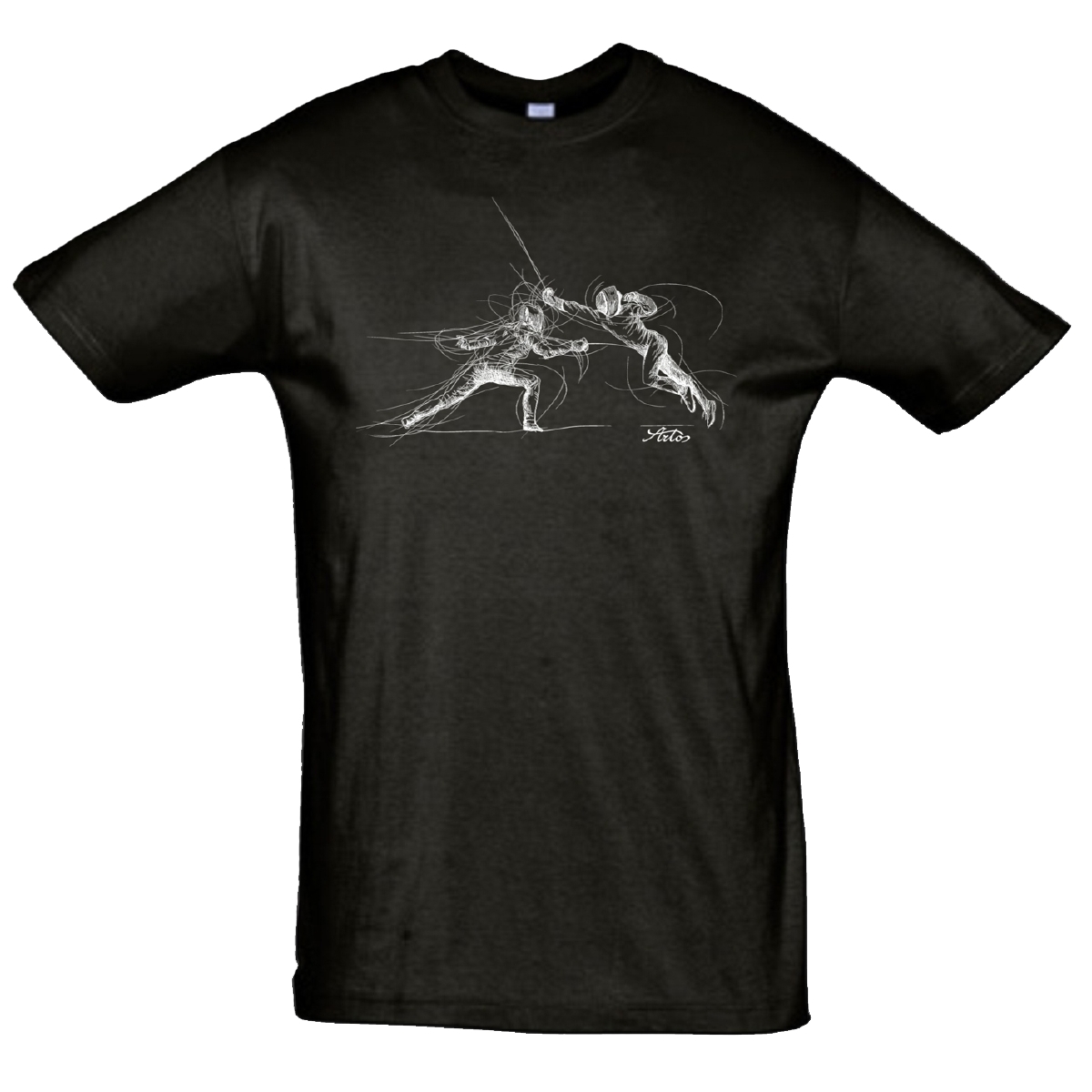 ARTOS Fechtmotiv T-Shirt schwarz